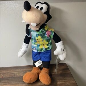 Disney Toy Factory Goofy Plush Toy 16" Hawaiian Shirt Blue Shorts